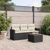 vidaXL Set Divani da Giardino 4 pz con Cuscini Nero in Polyrattan