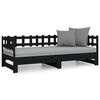vidaXL Dormeuse Estraibile Nera 2x(80x200) cm Legno Massello di Pino