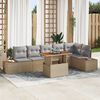 vidaXL Set Divano da Giardino 7 pcs Beige Poly Rattan