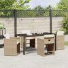 vidaXL Set da Pranzo per Giardino 5 pcs Beige polyrattan