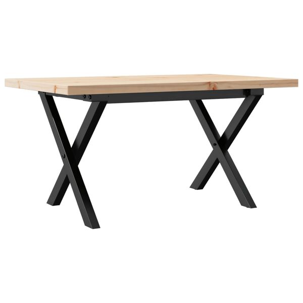 vidaXL Tavolino Salotto Telaio a X 80x50x40,5 cm Legno Pino e Acciaio
