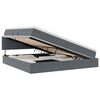vidaXL Letto con contenitore LED e materasso Grigio Scuro 200 x 200 cm