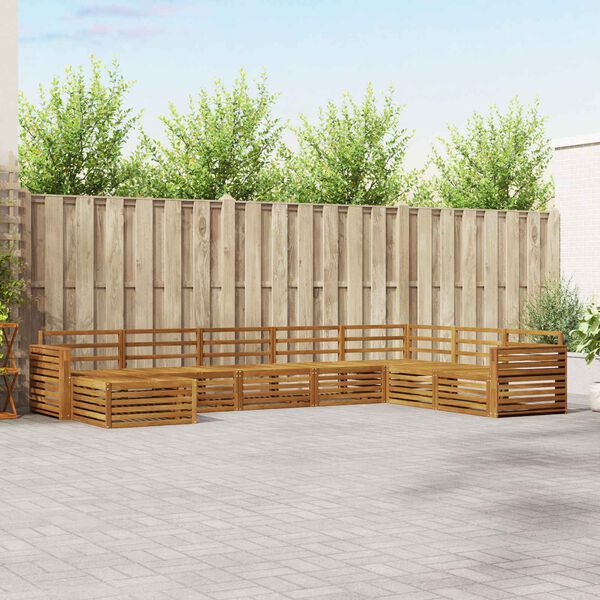 vidaXL Set divani 8 pcs Naturale Legno di Acacia Massello