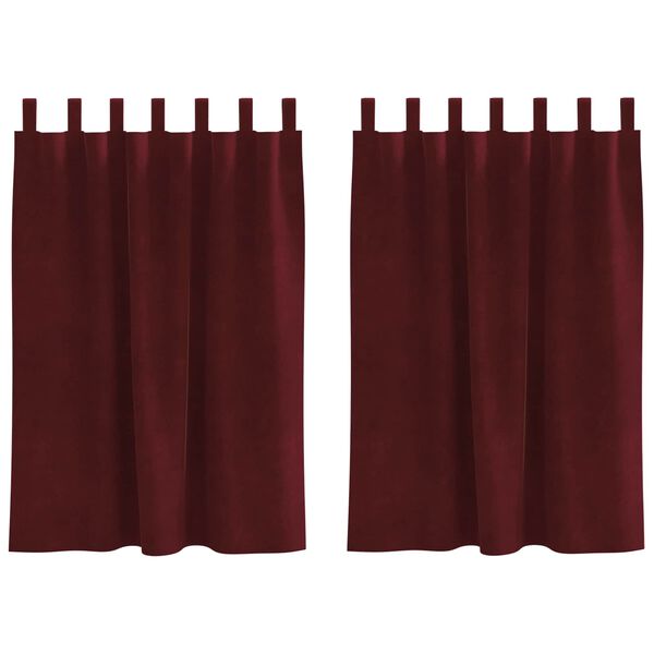 vidaXL Tende oscuranti 2 pcs Rosso Vino 140 x 140 cm Velluto