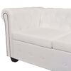 vidaXL Divano angolare Chesterfield a 6 posti bianco in similpelle