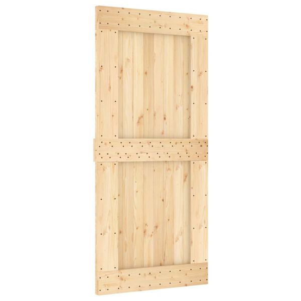 vidaXL Porta Scorrevole con Set Hardware 95x210 cm Legno Massello Pino