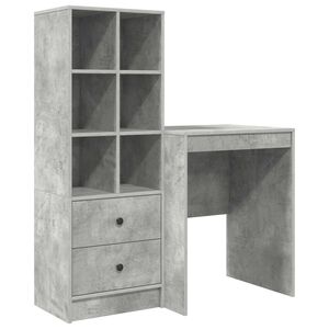 vidaXL Scrivania Grigio cemento 105,5 x 50 x 127 cm 2 pz