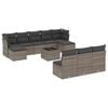 vidaXL Set Divani da Giardino 11 pz con Cuscini in Polyrattan Grigio