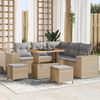 vidaXL Set Divano da Giardino con cuscino 8 pcs Beige polyrattan