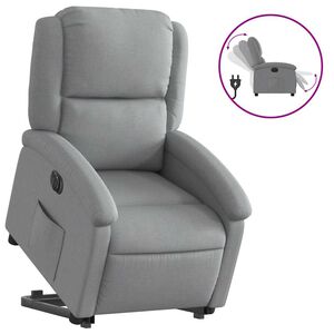 vidaXL Poltrona Reclinante Alzapersona Elettrica Grigio Chiaro Tessuto