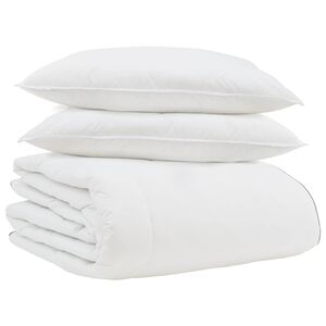 vidaXL Duvet Invernale con cuscino 3 pcs Bianco Piuma d'anatra