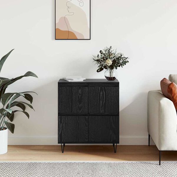 vidaXL Credenza Rovere Nero 60 x 35 x 70 cm