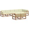vidaXL Set di divani da esterno con cuscino 8 pcs Naturale e Crema