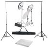 vidaXL Kit per Studio Fotografico con Set di Luci e Fondale