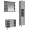 vidaXL Set Mobili da Bagno 3 pz Grigio Sonoma in Legno Multistrato