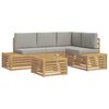 vidaXL Set di divani da esterno 5 Pezzo Bianco e Grigio Chiaro