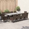 vidaXL Set da Pranzo da Giardino 11 pz con Cuscini Polyrattan e Vetro