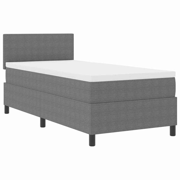 vidaXL Letto a Sorgente LED Grigio chiaro e bianco 90 x 190 cm