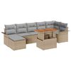 vidaXL Set Divano da Giardino 8 pz Beige Poly Rattan