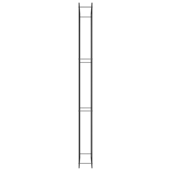 vidaXL Portalegna Nero Opaco 110x28x312 cm in Acciaio