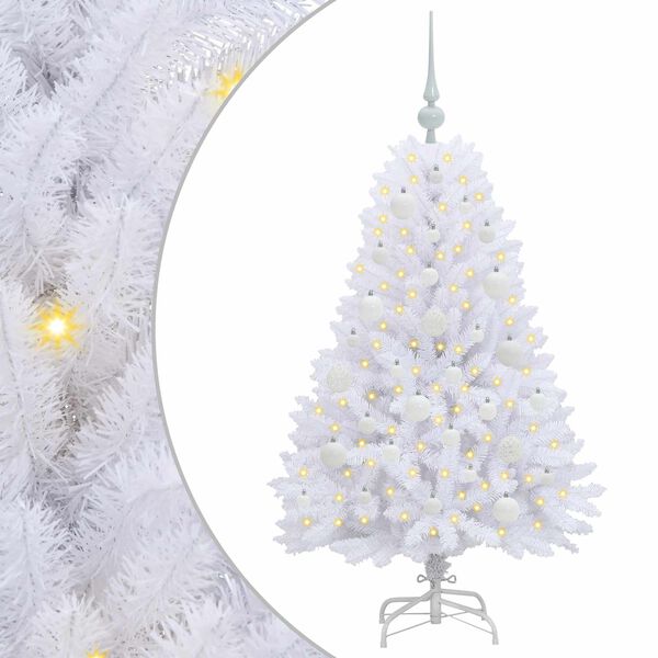 vidaXL Albero di Natale Artificiale con Rami Pieghevoli Bianco 120 cm