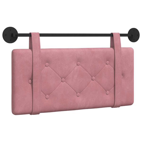vidaXL Testata appesa Montaggio a parete Rosa 100 x 55 x 5 cm Velluto