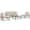 vidaXL Set Divani da Giardino 5 pz con Cuscini Antracite in Polyrattan
