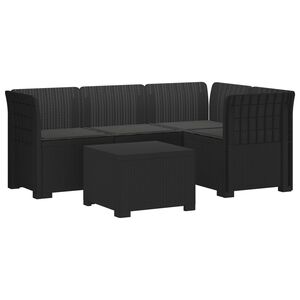 vidaXL Divano da giardino 4 posti con cuscini aspetto rattan PP