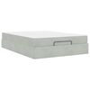 vidaXL Struttura letto con materasso 2 pcs Grigio chiaro Velluto