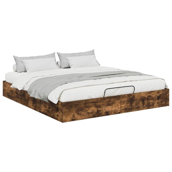 vidaXL Letto ottomano Quercia Affumicata 203 x 160 x 25 cm