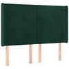 vidaXL Testiera ad Orecchio Verde Scuro 147x23x118/128cm in Velluto