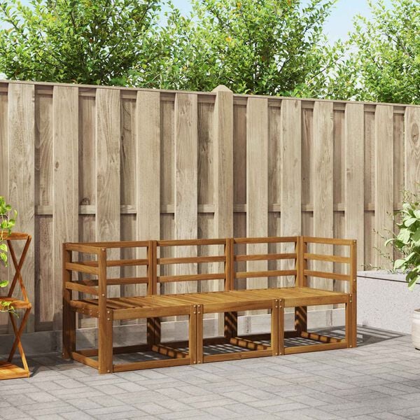 vidaXL Set di divani da esterno 3 pcs Grigio Naturale e Chiaro