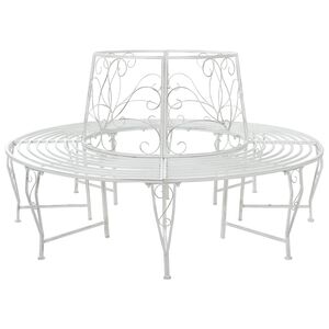 vidaXL Panchina per Alberi 8-Numero di posti &Oslash; 160 x 89 cm Acciaio