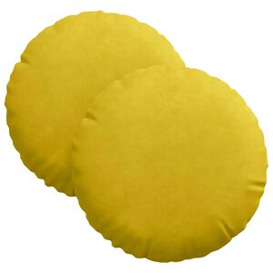 vidaXL Cuscini per Seduta 2 pcs Giallo Ø 40 x 13 cm Velluto