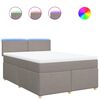 vidaXL Giroletto a Molle con Materasso Tortora 140x200 cm in Tessuto