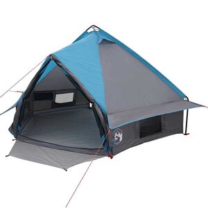 vidaXL Tenda Teepee per 4 persone Blu e Grigio 388 x 320 x 169 cm
