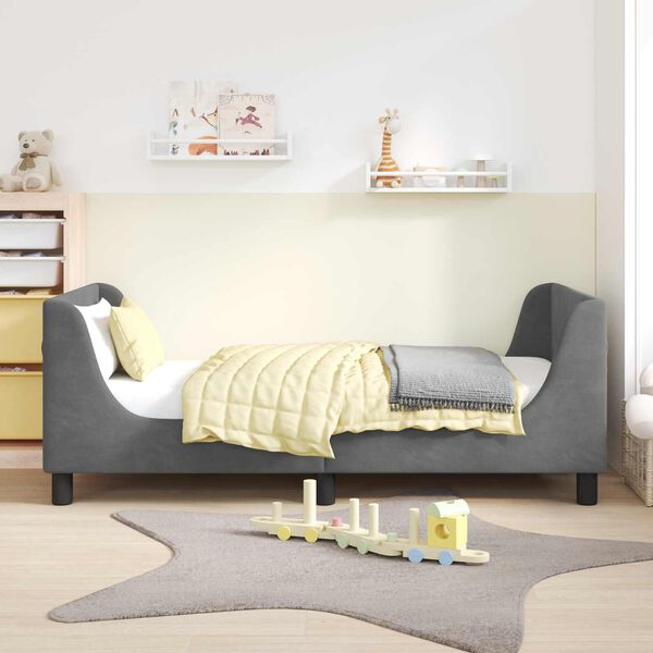 vidaXL Struttura letto bambini con testata Grigio scuro 80 x 160 cm