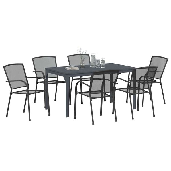 vidaXL Set da Pranzo per Giardino 7 pcs Antracite