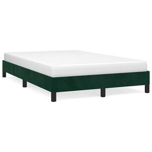 vidaXL Giroletto senza Materasso Verde Scuro 120x190 cm Velluto