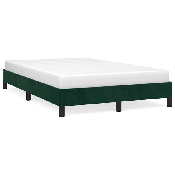 vidaXL Giroletto senza Materasso Verde Scuro 120x190 cm Velluto