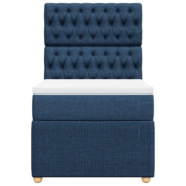 vidaXL Giroletto a Molle con Materasso Blu 100x200 cm in Tessuto