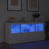 vidaXL Credenza con Luci LED Bianca 142,5x37x67 cm