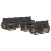vidaXL Set Divano da Giardino 10 pz Grigio e Grigio Scuro polyrattan