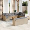 vidaXL Set Divani da Giardino 14pz con Cuscini in Polyrattan Beige