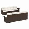 vidaXL Set Divano da Giardino con cuscino 9 pcs Marrone polyrattan