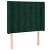 vidaXL Testiera ad Orecchio Verde Scuro 93x16x118/128 cm in Velluto