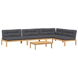 vidaXL Set Divano Pallet Giardino 5pz con Cuscini Massello Acacia