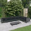 vidaXL Divani da Giardino 8 pz con Cuscini in Polyrattan Grigio Scuro