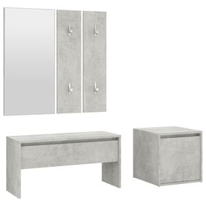 vidaXL Set di Mobili da Corridoio Grigio Cemento in Legno Multistrato
