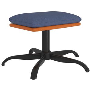 vidaXL Poggiapiedi Blu 60x60x36 cm in Tessuto e Similpelle